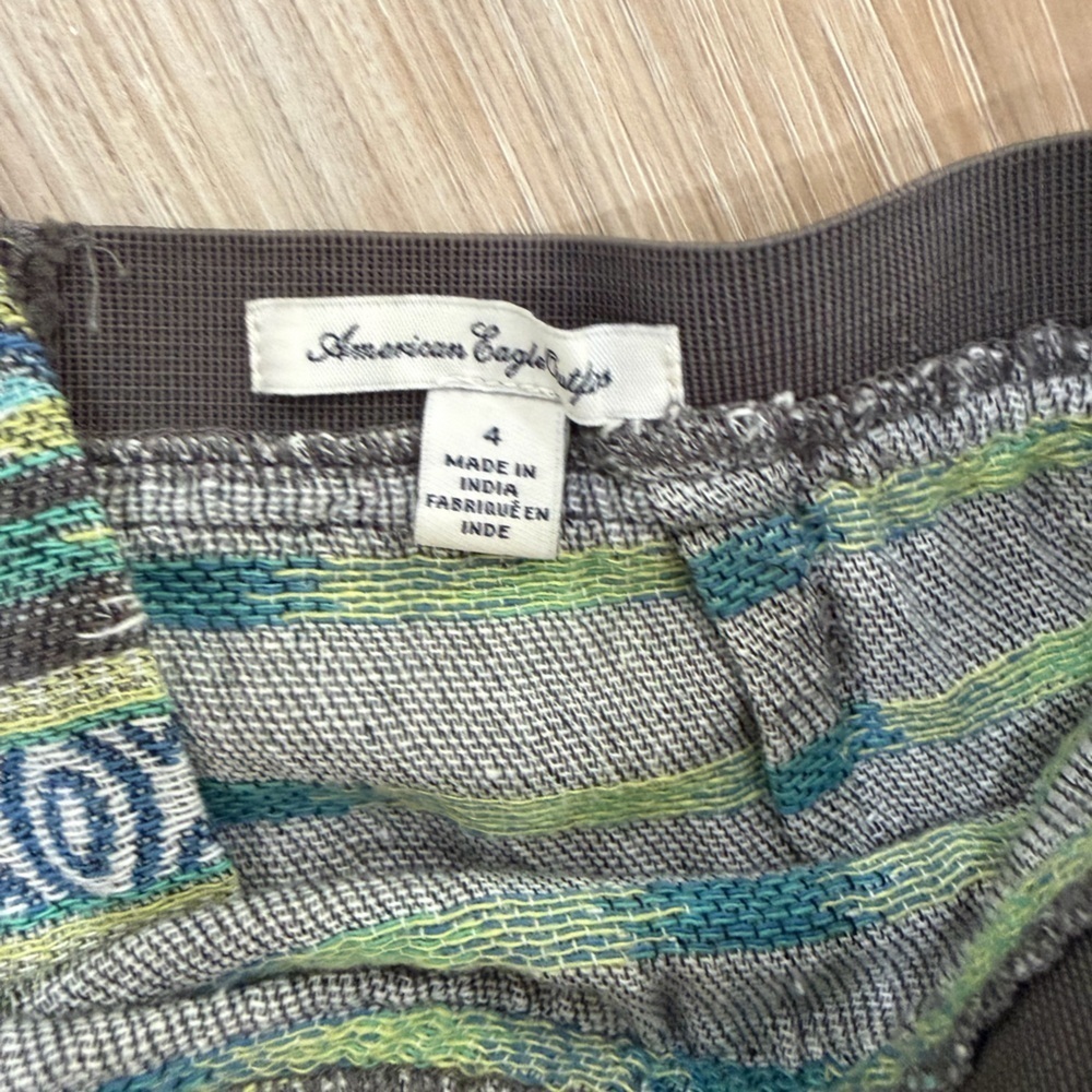 American Eagle Size 4 Outfitters Geometric Pencil Skirt in Blue and Green - Picture 4 of 6